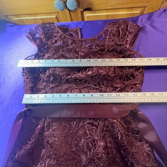 📌Adrianna Papell Rich Illusion Lace Formal - Evening -Mother Bride/ Groom Gown - Picture 12 of 16